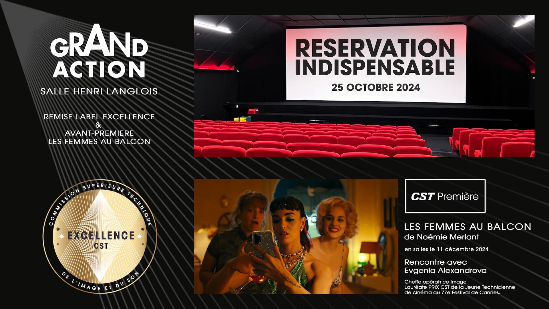 Grand Action – Remise du Label “Excellence” & CST Première “Les Femmes au Balcon”