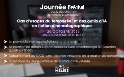 Journée CST – Cas d’usages du temps-réel et des outils d’IA en fiction cinématographique avec l’École Méliès – Programme matin